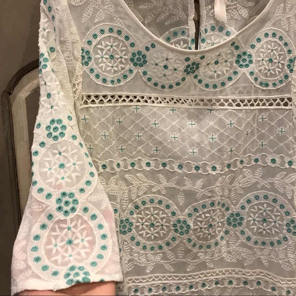 NWT Sheer fringe Anthropologie Top - Picture 4 of 4